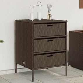Armadietto Portaoggetti Giardino Marrone 55x59x80cm Polyrattan /