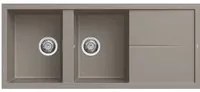 Lavello Elleci Incasso 2 vasche 116x50 Unico 500 Keratek Plus Grigio Dove Grey LKU50093