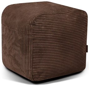 Puof a sacco marrone scuro con rivestimento in velluto a coste Plus 50 Lounge – SLOWDOWN