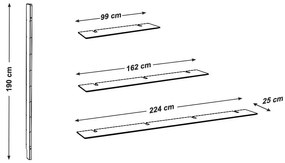 Scaffale modulare in rovere decorato in bianco e naturale 224x190 cm Bridge - Tenzo