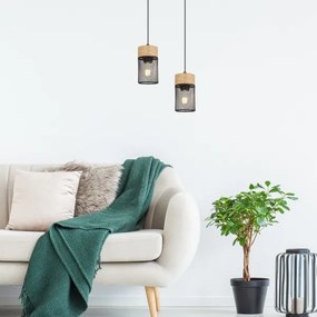 Rabalux 72041 - Lampadario a cavo CALLUM 1xE27/25W/230V faggio