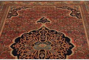 Antik Medaglione Floreale Rosso Blu Scuro 160x220 Cm
