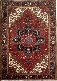 Heriz Tappeto 210 x 290 Rosso (Iran) Annodato A Mano