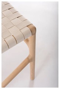 Sedia da pranzo in legno massiccio di quercia con seduta bianca Fawn - Gazzda