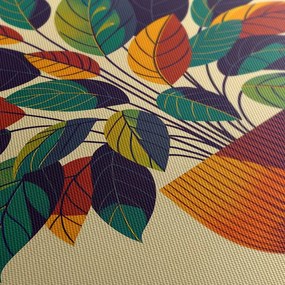 Quadro su tela – Foglie tropicali in toni caldi