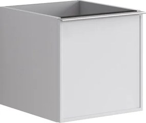 Cassettiera Pixel con 1 cassetto frontale Frame laccato opaco bianco e maniglia alluminio brillante L.40 H.40 P.45,5 cm.