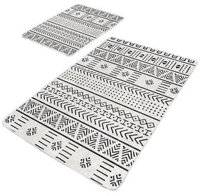 Tappetini da bagno bianchi e neri in set da 2 pezzi 60x100 cm - Mila Home