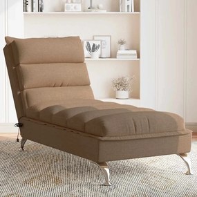Chaise Longue Massaggi Con Cuscini Marrone İn Tessuto /