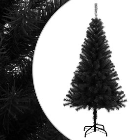 Albero Di Natale Artificiale Sottile Con Base Nero 150 Cm Pvc /