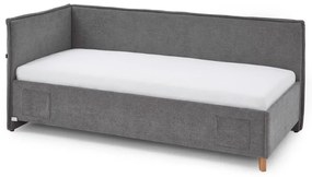 Letto da bambini con sponde grigio imbottito con contenitore con rete inclusa 90x200 cm Fun – Meise Möbel
