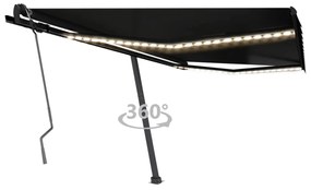 Tenda Da Sole Retrattile Manuale Con Led 400x350 Cm Antracite /