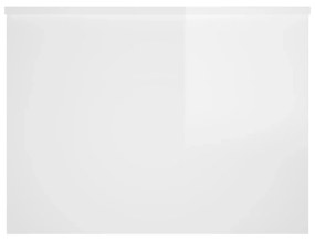 Tavolino salotto bianco lucido 80x55,5x41,5cm legno multistrato