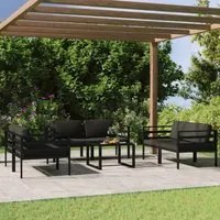 Set Divani da Giardino 7 pz con Cuscini in Alluminio Antracite 3107801