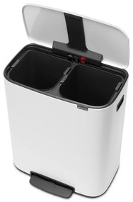 Bidone in acciaio bianco per raccolta differenziata 60 l Bo - Brabantia