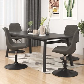 Sedie da pranzo girevoli 4 pz grigio scuro in velluto