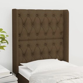 Testiera Ad Orecchio Marrone Scuro 83x16x118/128 Cm İn Tessuto /