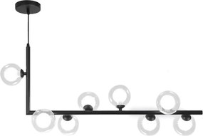 Lampada Da Soffitto Metallico Industrial Di Vetro Nero APP754-8CP