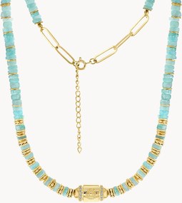 Collana placcata in oro con amazonite Neo