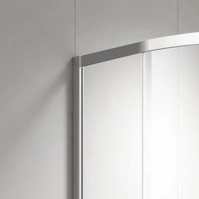 Box doccia 90x90 semicircolare altezza 200h finitura cromo | KZ2000 - KAMALU