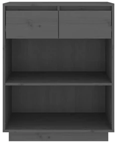 Mobile consolle grigio 60x34x75 cm in legno massello di pino