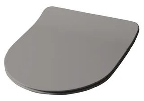 Copriwater Flo sedile slim s/c a d dedicato per serie sanitari con chiusura rallentata sganciabile in poliestere grigio matt