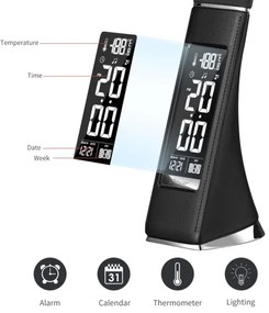 Brilagi - Lampada da tavolo dimmerabile a LED con display PELLE LED/7W/230V nero