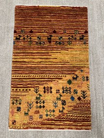 Gabbeh Tappeto persiano 60x90 Giallo (Iran) Annodato A Mano