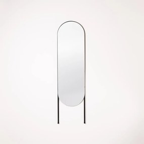 Specchio arco in alluminio nero 37 x 117 cm