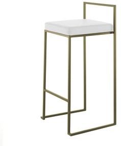 Sgabello bianco e oro 41x41x88 cm Dale OresteLuchetta