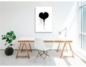 Quadro Destroyed Heart (1 Part) Vertical  Colore bianco e nero, Dimensioni e Misure 60x90