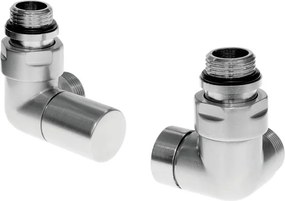 Kit valvole termostatiche manuali a squadra DE'LONGHI 1/2" in ottone argento