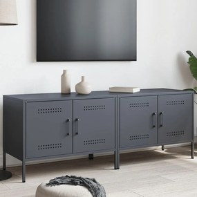 Mobili Tv 2pz Antracite 68x39x50,5 Cm İn Acciaio /