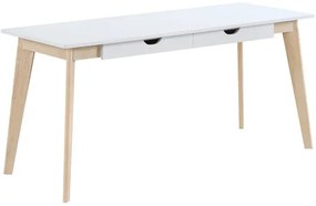 Scrivania scandinava con cassetti legno bianca L160 LEENA