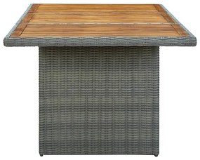 Tavolo da giardino grigio chiaro in polyrattan e legno acacia