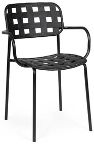 Sedie da esterno in set nere in metallo 4 pz Clover – Bizzotto