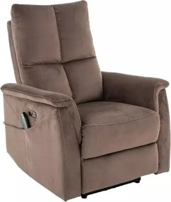Poltrona relax elettrica Neptun M Velvet – cappuccino
