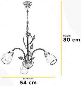 ONLI - Lampadario a sospensione con catena LILIANA 3xE14/6W/230V