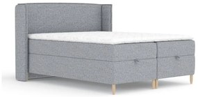 Letto boxspring grigio con spazio contenitivo 160x200 cm Monpelli - Maison de Rêve