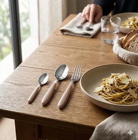 Servizio Set di Posate 24 pezzi in Acciaio Inox Eme Vero Nocciola 408...