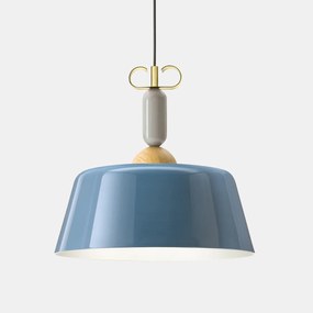 Il Fanale - Bon Ton sospensione 1 luce N3 Azzurro Ottone