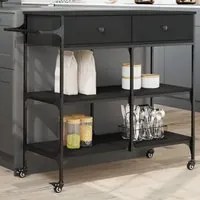 Carrello da Cucina Nero 105x42x95 cm in Legno Multistrato 842376