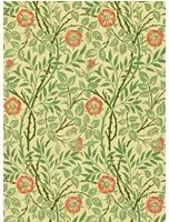 Morris & Co Carta da parati Sweet Briar - Green/ Rust