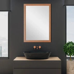 Specchio con cornice a mosaico rame 67x87 cm reversibile