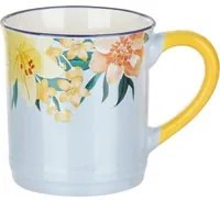 Tazza mug fiori 310 ml in porcellana bianca e gialla