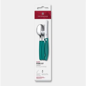 Victorinox - Set di posate da picnic SWISS CLASSIC, 3 pezzi, turchese