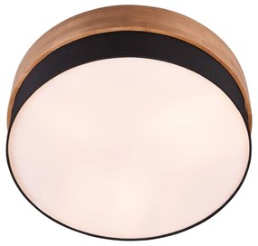 Plafoniera in colore bianco-naturale con paralume in tessuto Seasons - Trio