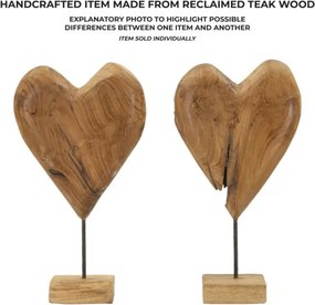 Scultura Dobu In Teak Riciclato Cm 25X12X45 (Pezzi Unici - Non Rip. In Serie)