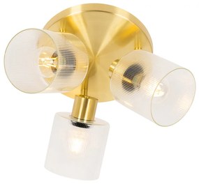 Faretto da soffitto oro con vetro 3 luci orientabile rotondo - Laura