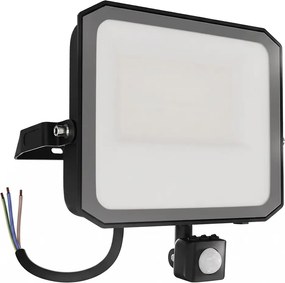 Faro LED 100W IP65 Nero con Sensore di Movimento e OSRAM chip LED Colore Bianco Naturale 4.000K