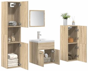 Set Mobili Da Bagno 5 Pz Rovere Sonoma İn Legno Multistrato /